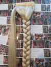 CHAMPAGNE BLONDE ONE TONE BRAIDED PONYTAIL 30 INCHES.