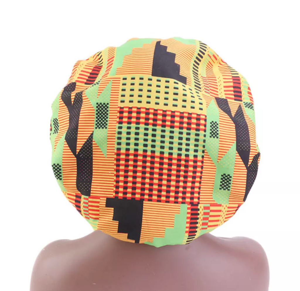 African Style Satin Ankara Bonnet -  LARGE - NANA