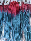 WILD PINK & MINT BLUE - TWO TONE OMBRE LARGE ROPETWISTS CROCHET BRAIDS 24 INCHES CATFACE HAIR.