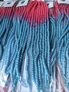 WILD PINK & MINT BLUE - TWO TONE OMBRE LARGE ROPETWISTS CROCHET BRAIDS 24 INCHES CATFACE HAIR