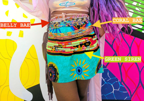 CATFACE HANDMADE WAIST BEADS - RED BELLY BAE